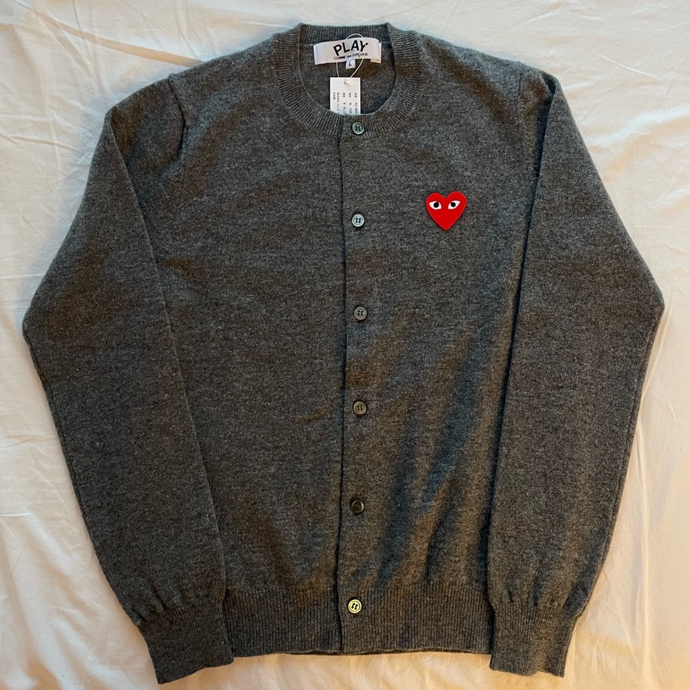 Comme de Garçon Grey wool cardigan